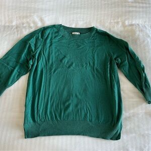 LOFT Teal Greeb Crew Neck Sweater